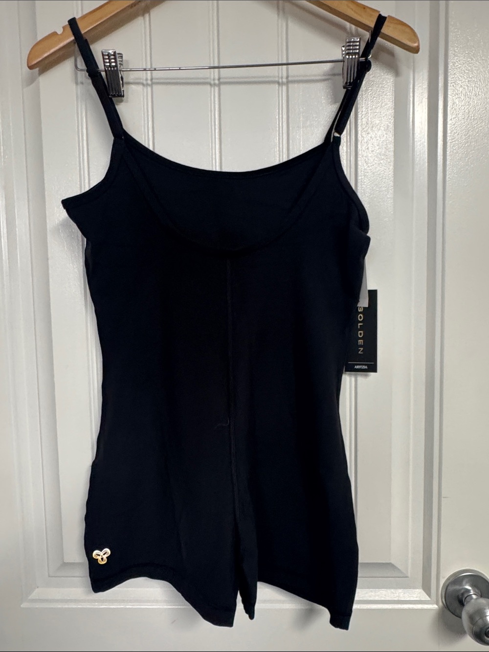 Aritzia Black Spaghetti Strap Shorts Romper